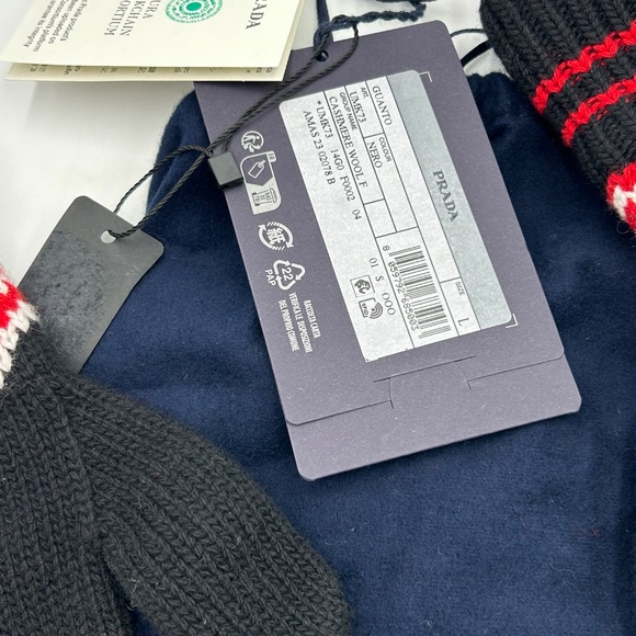 Unisex Prada wool/cashmere knit glove size large made in Italy - Picture 5 of 7